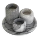 Set of marble candle holders with base