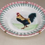 Ancien plat creux 26cm faience st amand décor au coq