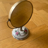 Porcelain flowered table mirror - Bergère de France