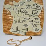 Ceramic cheese platter modernist rooster 60s