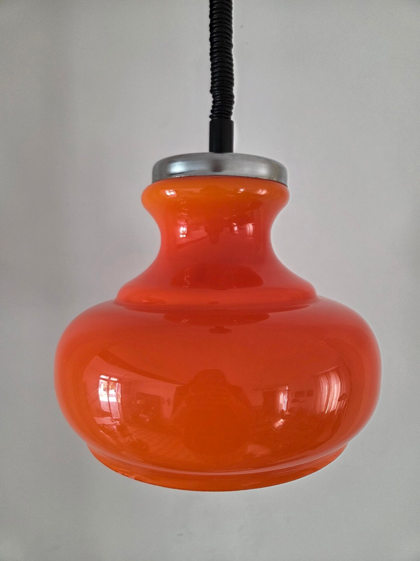 Orange opaline suspension from the 1970s.