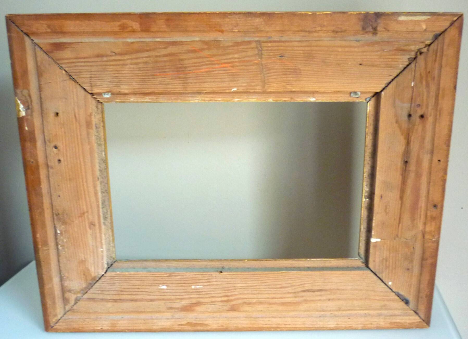 Antique gilded frame in wood and stucco, carved, original gilding