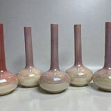 Art Nouveau series of soliflore vases, Sarreguemines earthenware, circa 1900