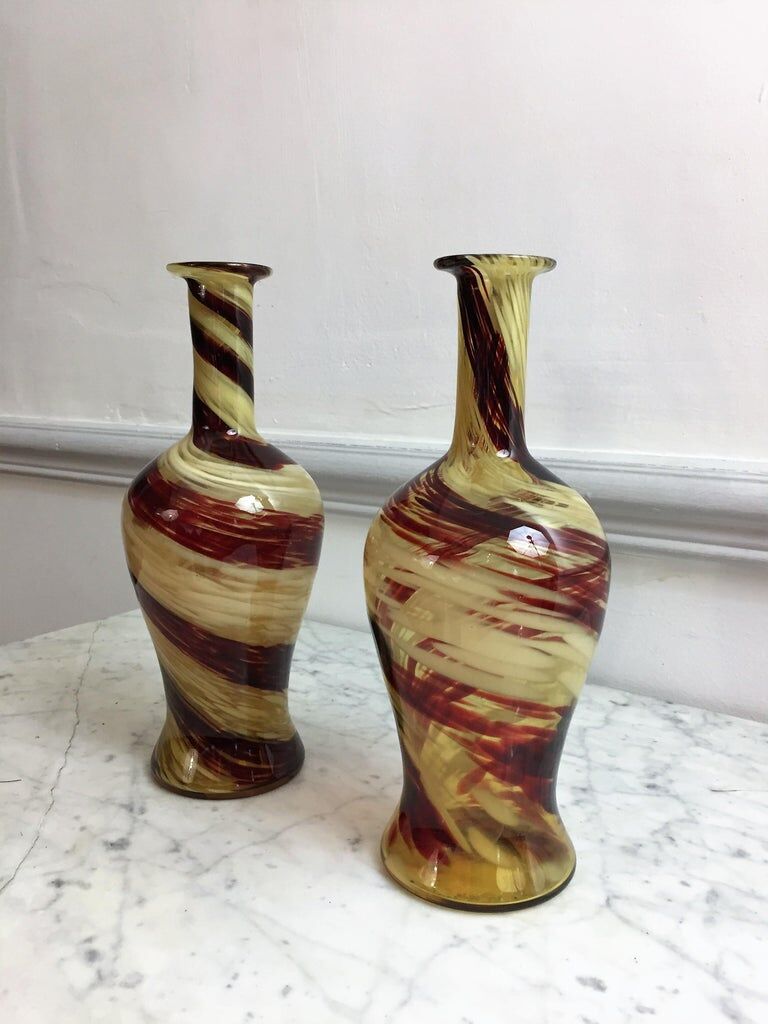 Pair of Murano inspired vase, nineteenth century