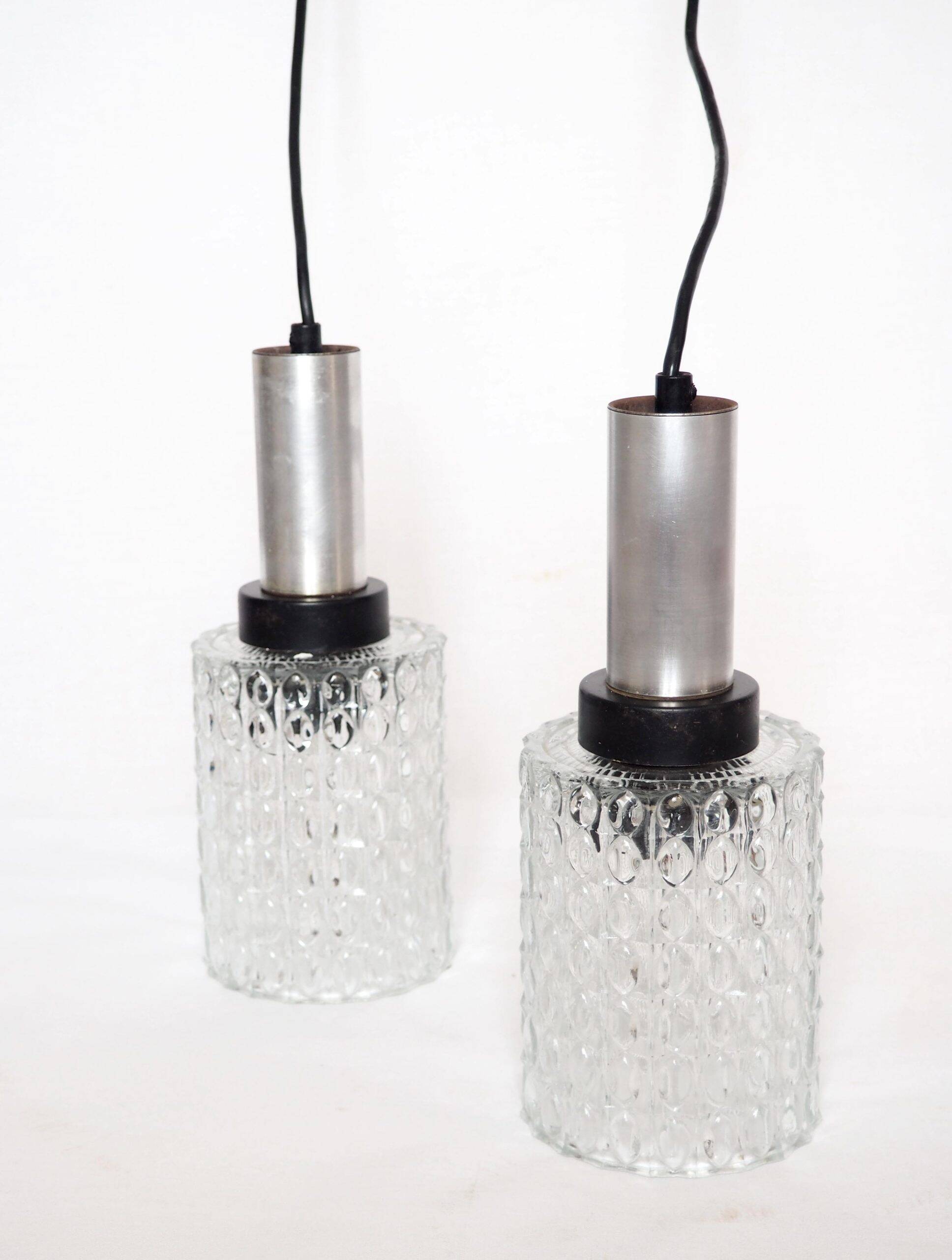 Suspension mid-century tube verre
