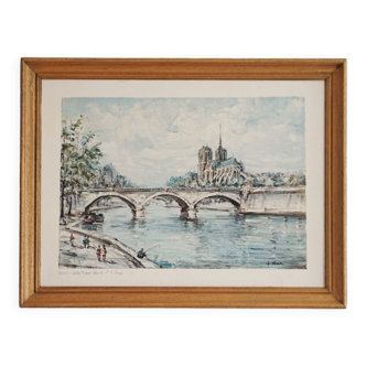 Frame wood reproduction Paris painting