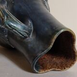 19th century grapes barbotine pitcher