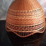 Vintage woven rattan pendant light