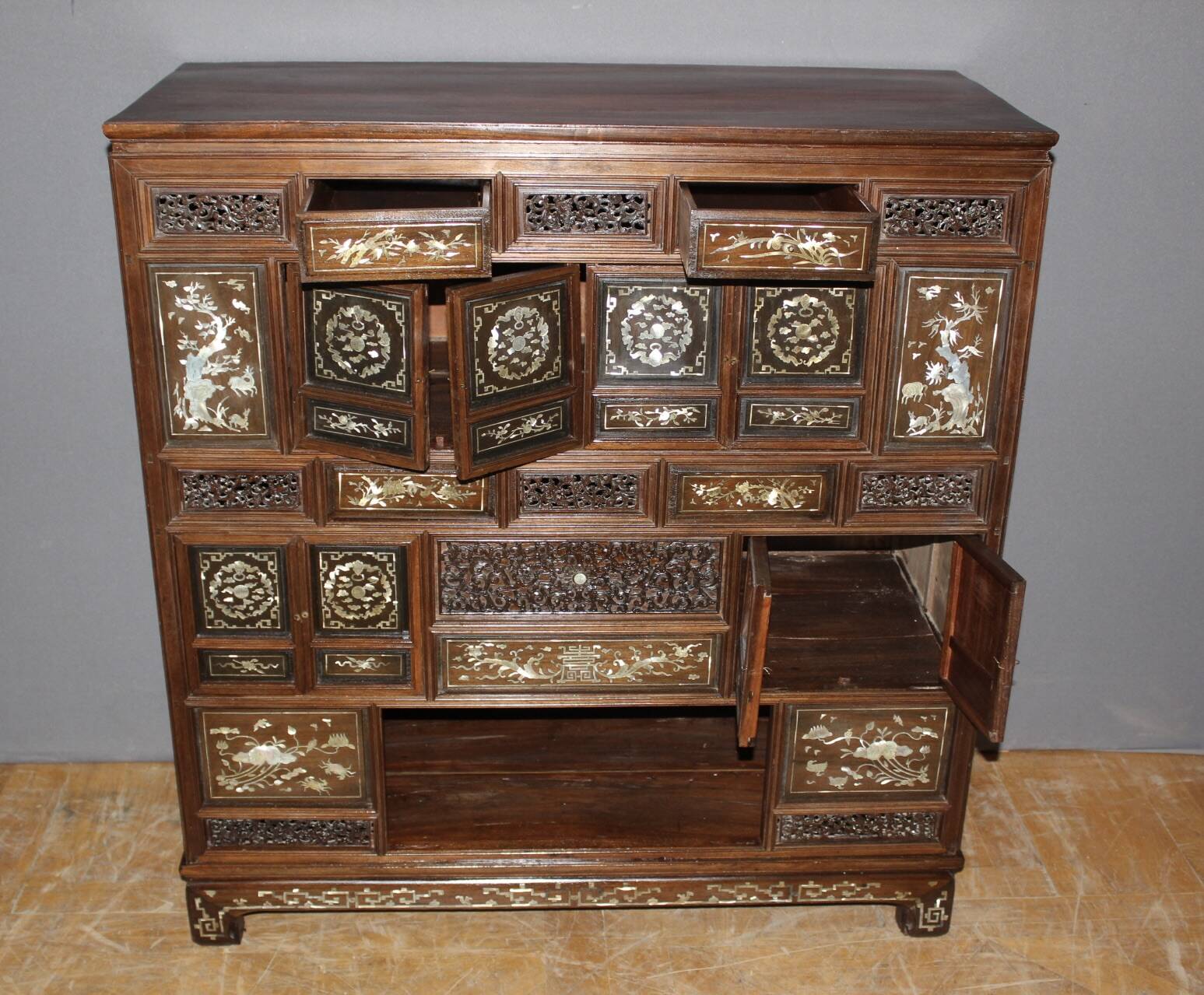 Indochinese Cabinet with Mother-of-Pearl Inlay, late 19th century