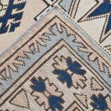 6x7 Navy Blue Cream Oriental Persian Rug, 178x225Cm