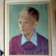 Tableau vintage portrait de jeune garcon signé trollope