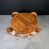 Unique dining set: Extendable round table and Czech chairs by Antonín Šuman