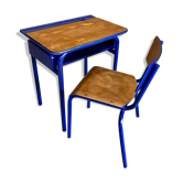 Bureau enfant et sa chaise - bleu