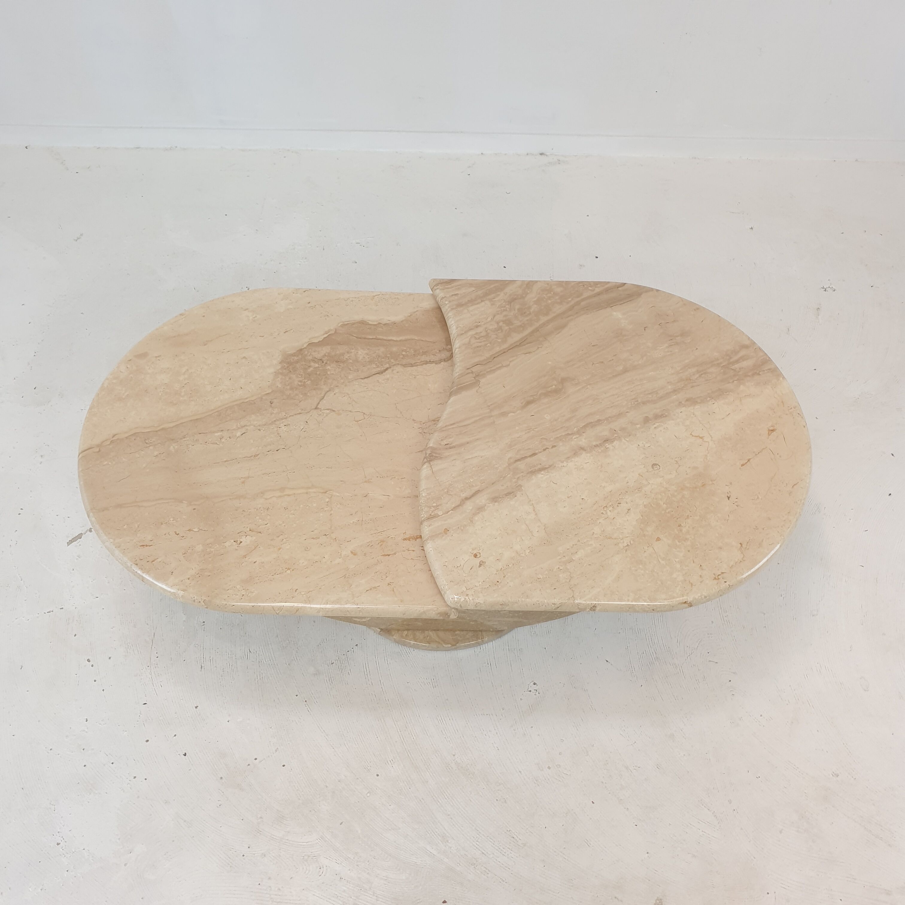 Italian travertine coffee table, 1980s