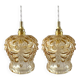 Set of two suspensions in gilded chiseled glass