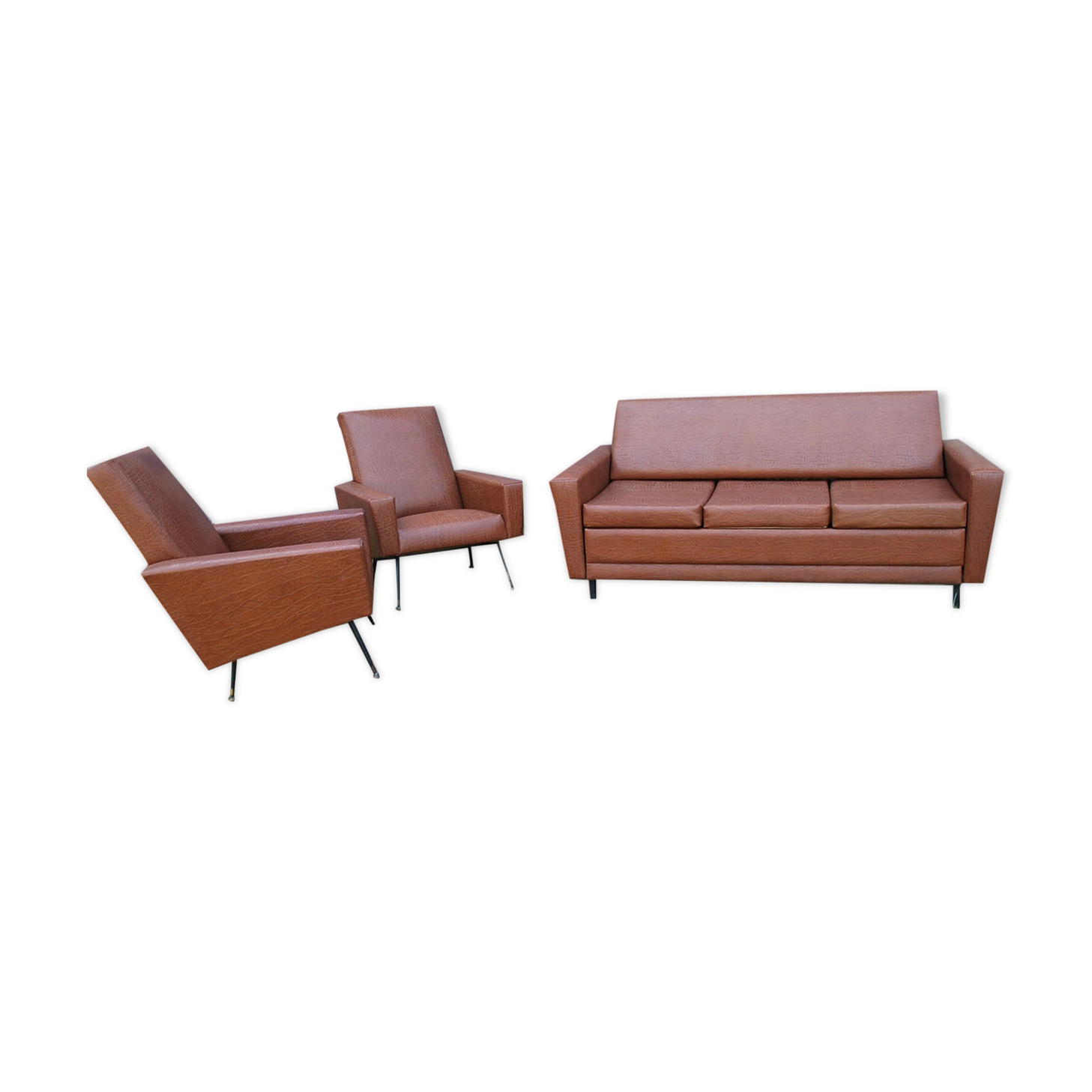 Sofa and two vintage armchairs