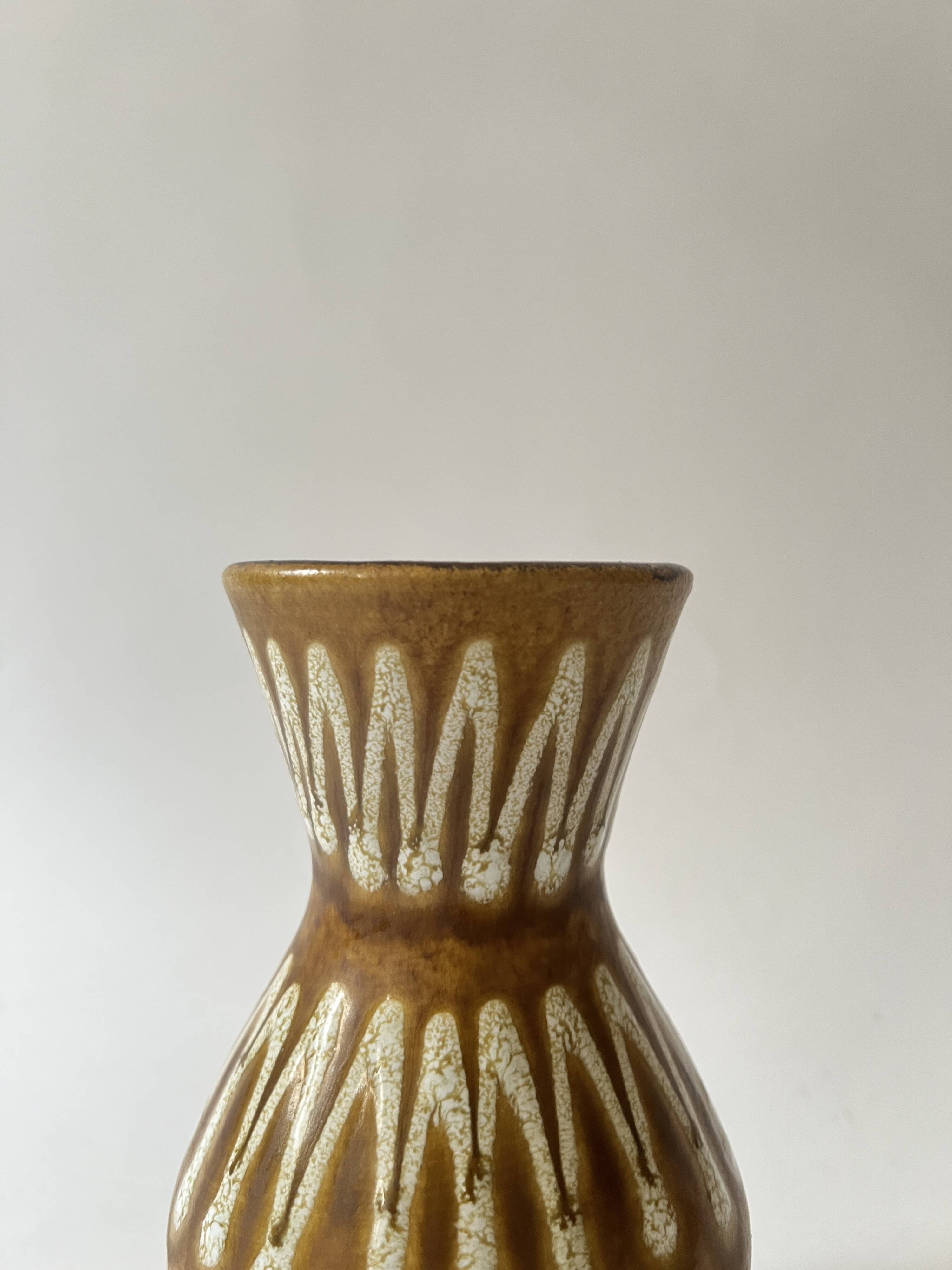 Scandinavian glazed and numbered ceramic vase, West Germany 1970