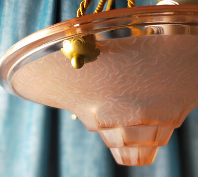 Suspension Art Deco pink basin