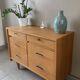 Large vintage 6-drawer chest of drawers from the 50s in oak.