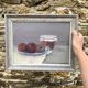 Old framed still life, oil on panel