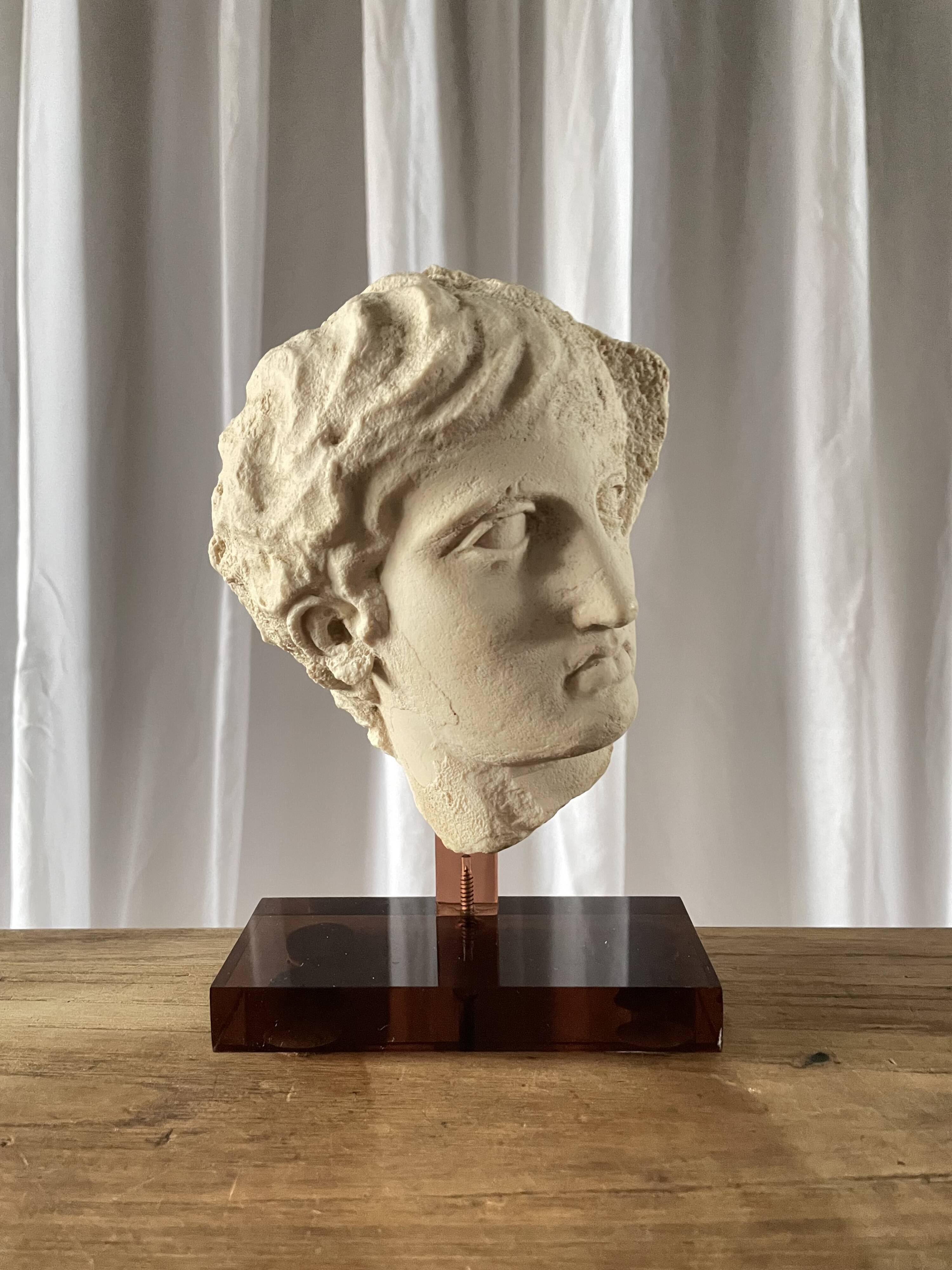 Ancient Greek head – Ephebe – Cast from the Louvre Museum