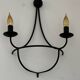 set of two black metal wall lights