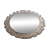 Miroir Eclairant en Plastique Moulé Blanc, Vers 1970