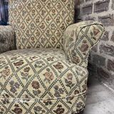 Beige armchair upholstered flowers