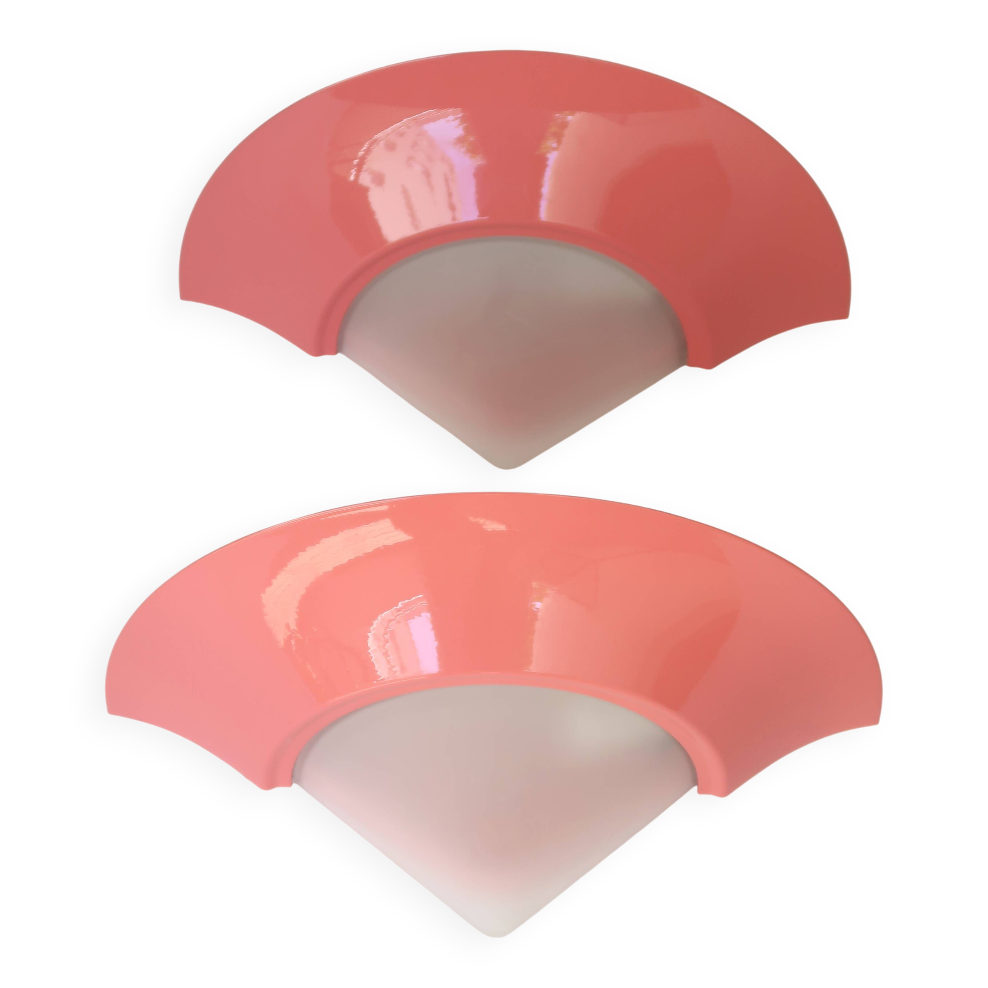 Paire d'appliques roses, 1980