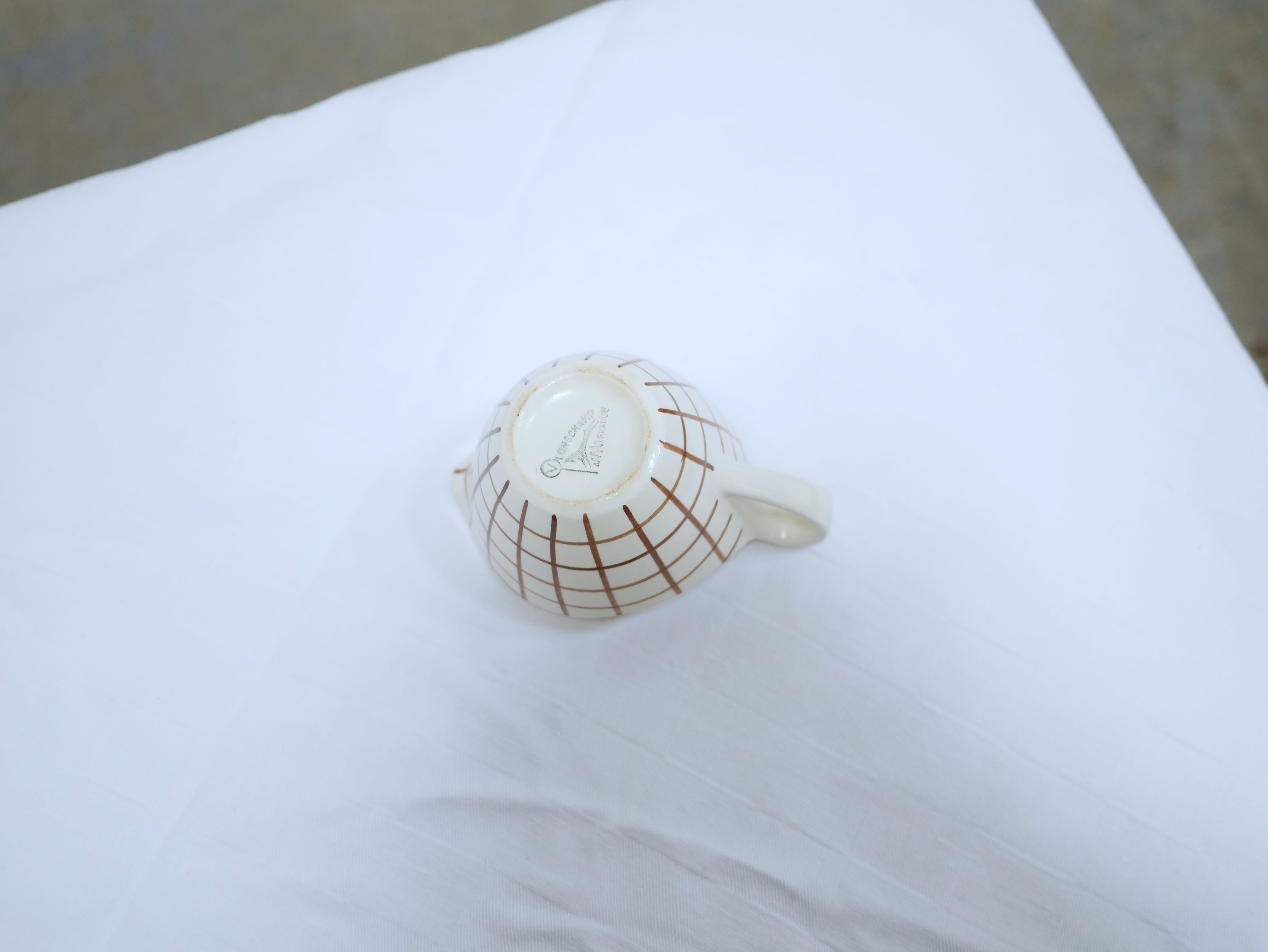 Saucière vintage ceramic pot by the Longchamp manufacture, France