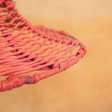 Vintage tulip hanging lamp in rattan
