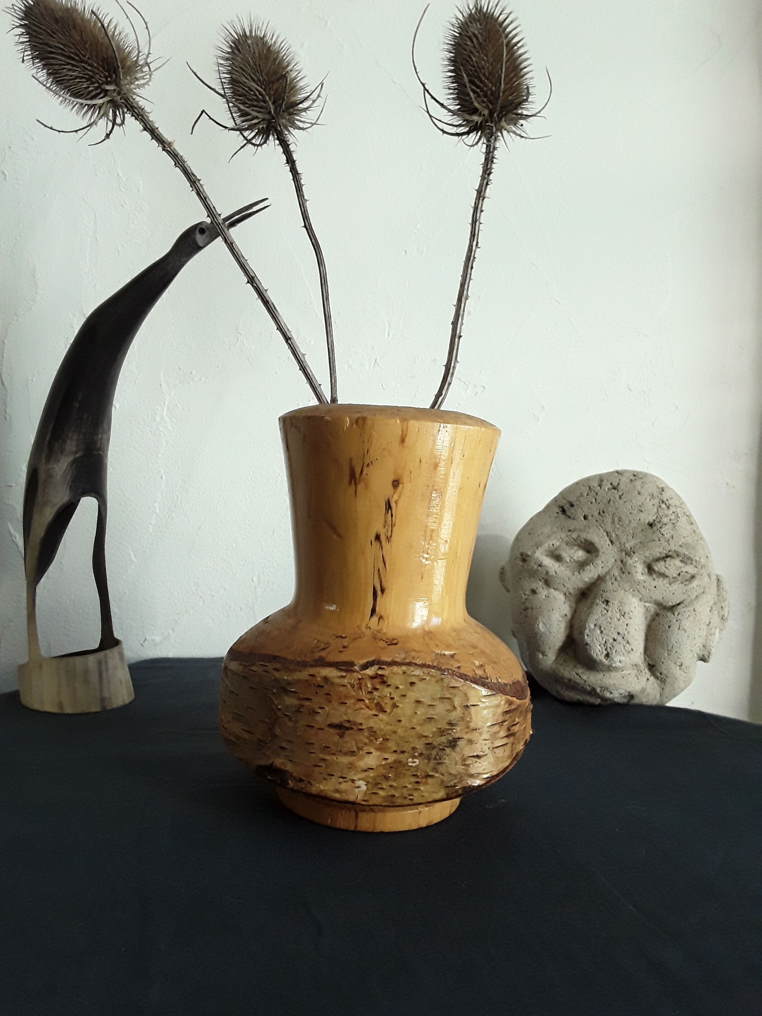 Vase wood art brut 1970