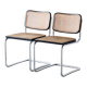 2 vintage Cesca B32 chairs stamped Gavina, M. Breuer, 1960s 1970s