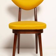 Midcentury Heart Chair in Yellow Satin Dedar Gildo Fabric, Europe, 1960s