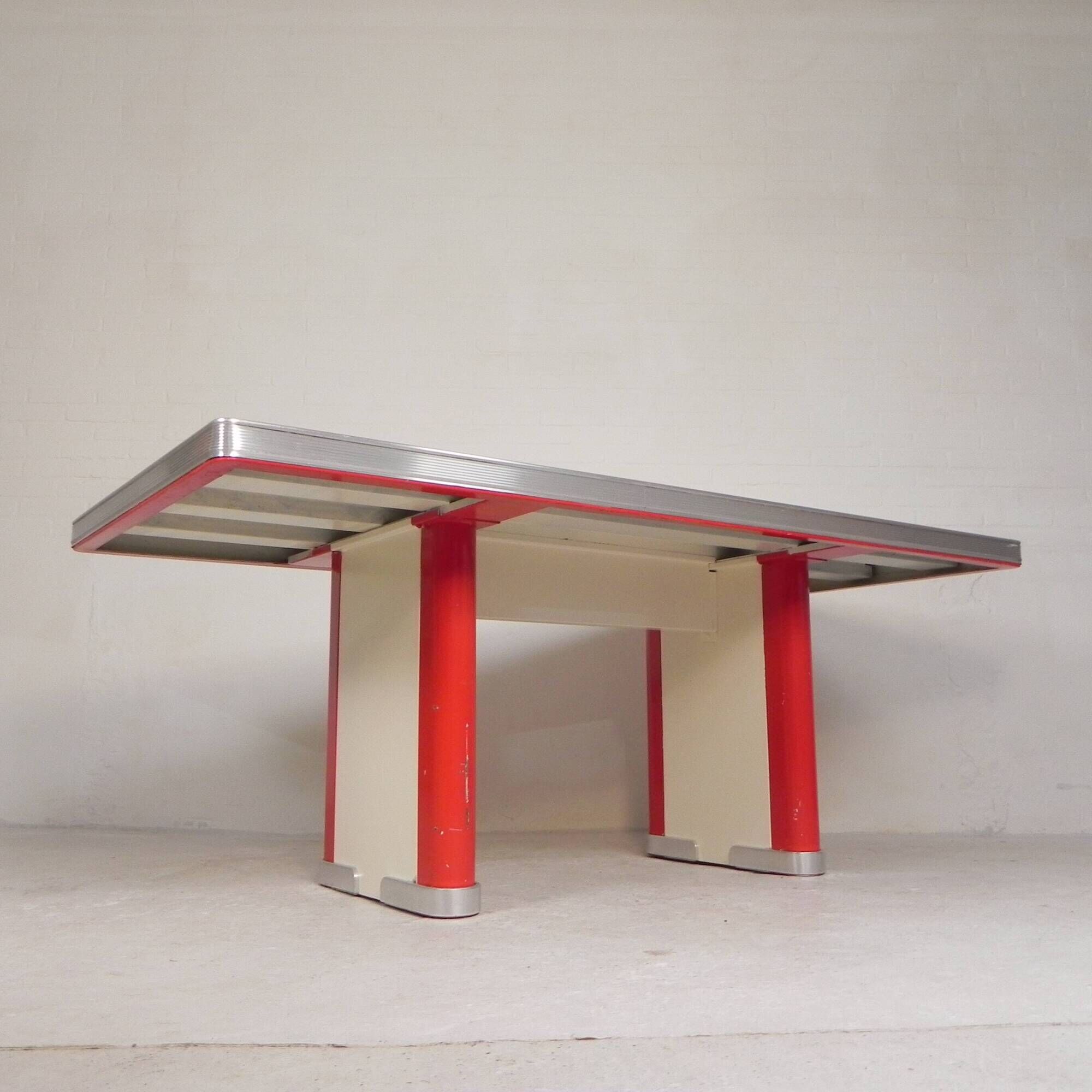 Ahrend Oda dining table desk with aluminium edge, 1950s