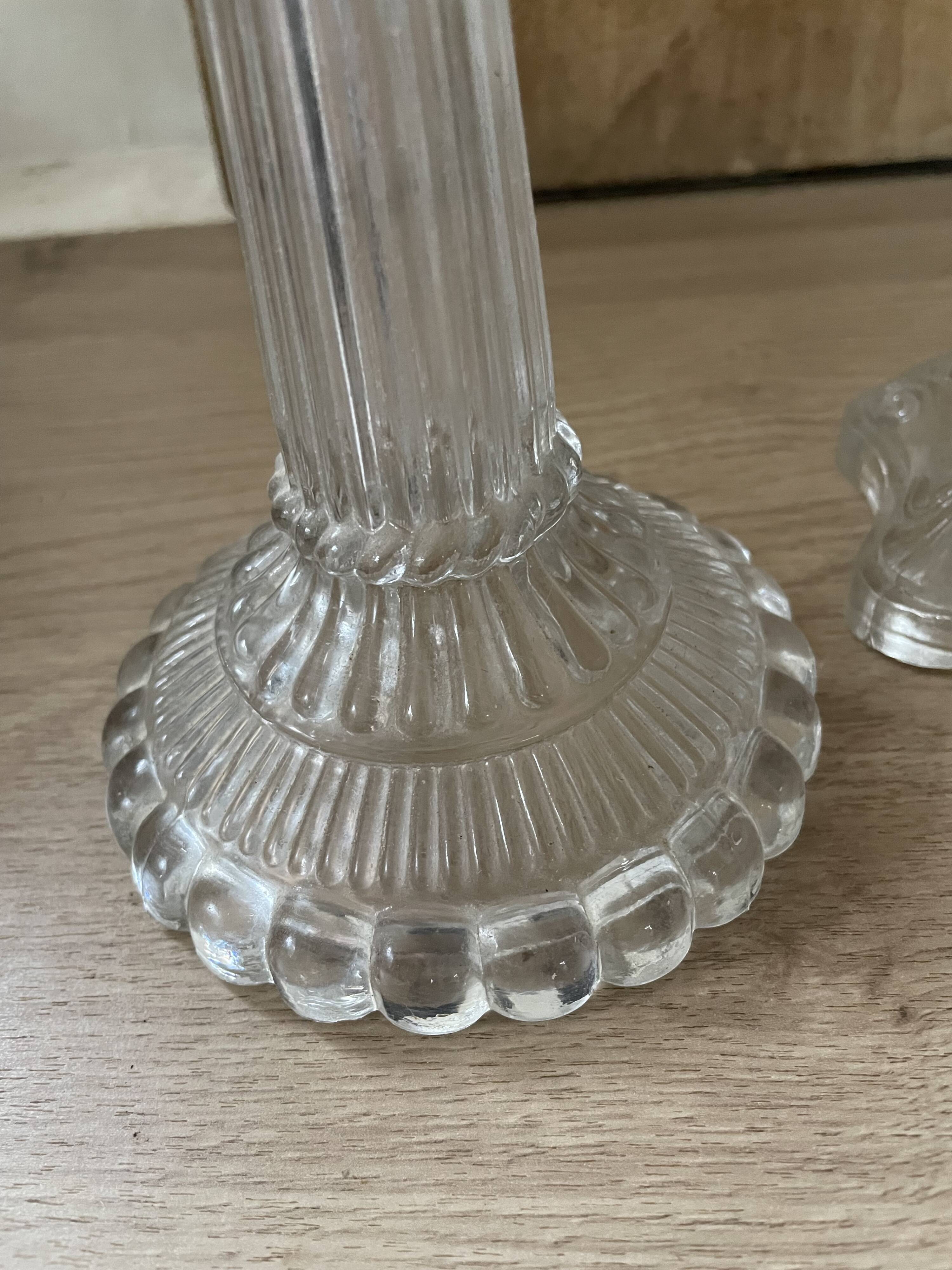 Lot of vintage glass candlesticks