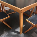 Dining table set and 4 chairs 80s