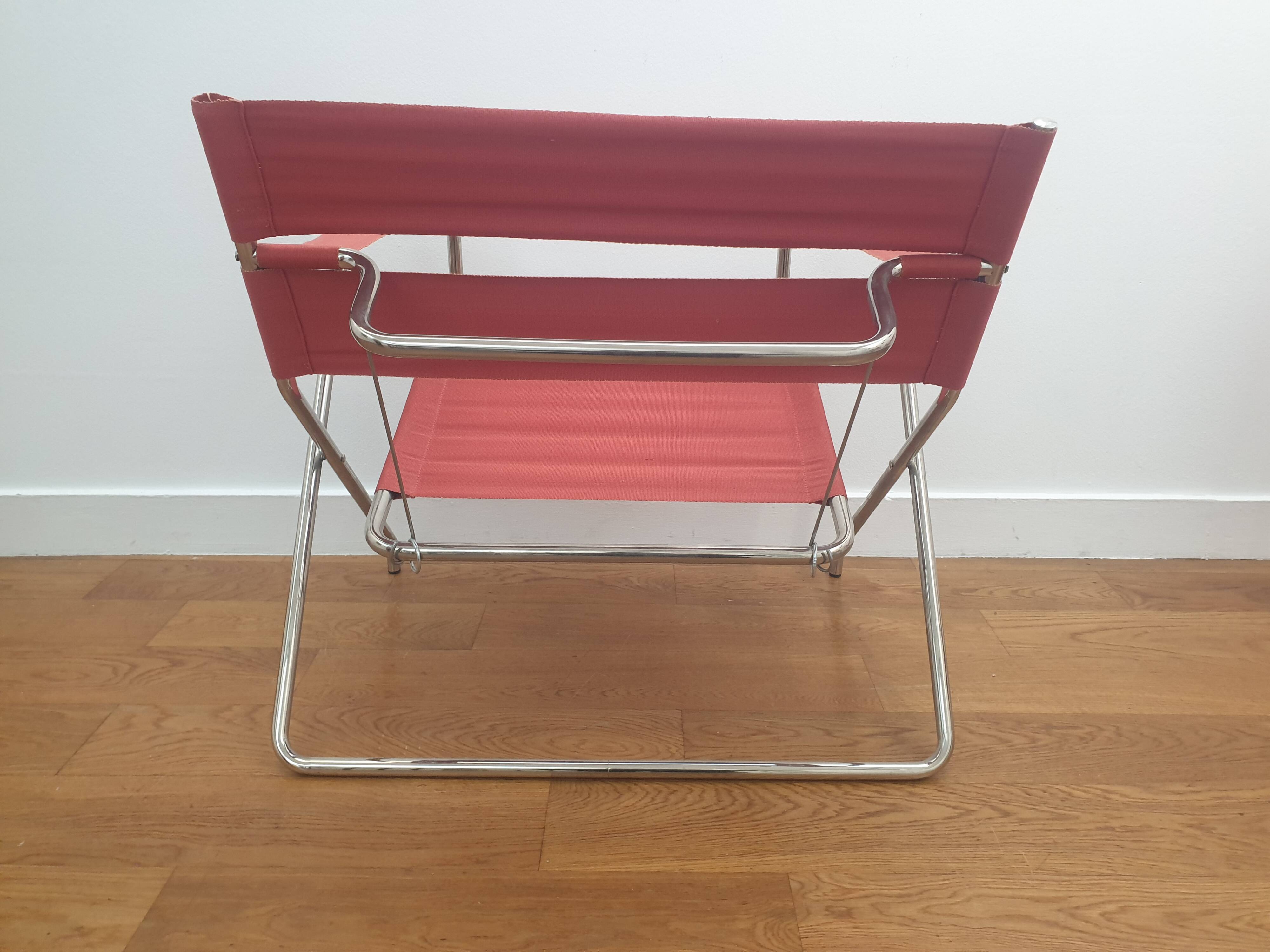 Pair of D4 folding armchairs by Marcel Breuer,  Tecta edition