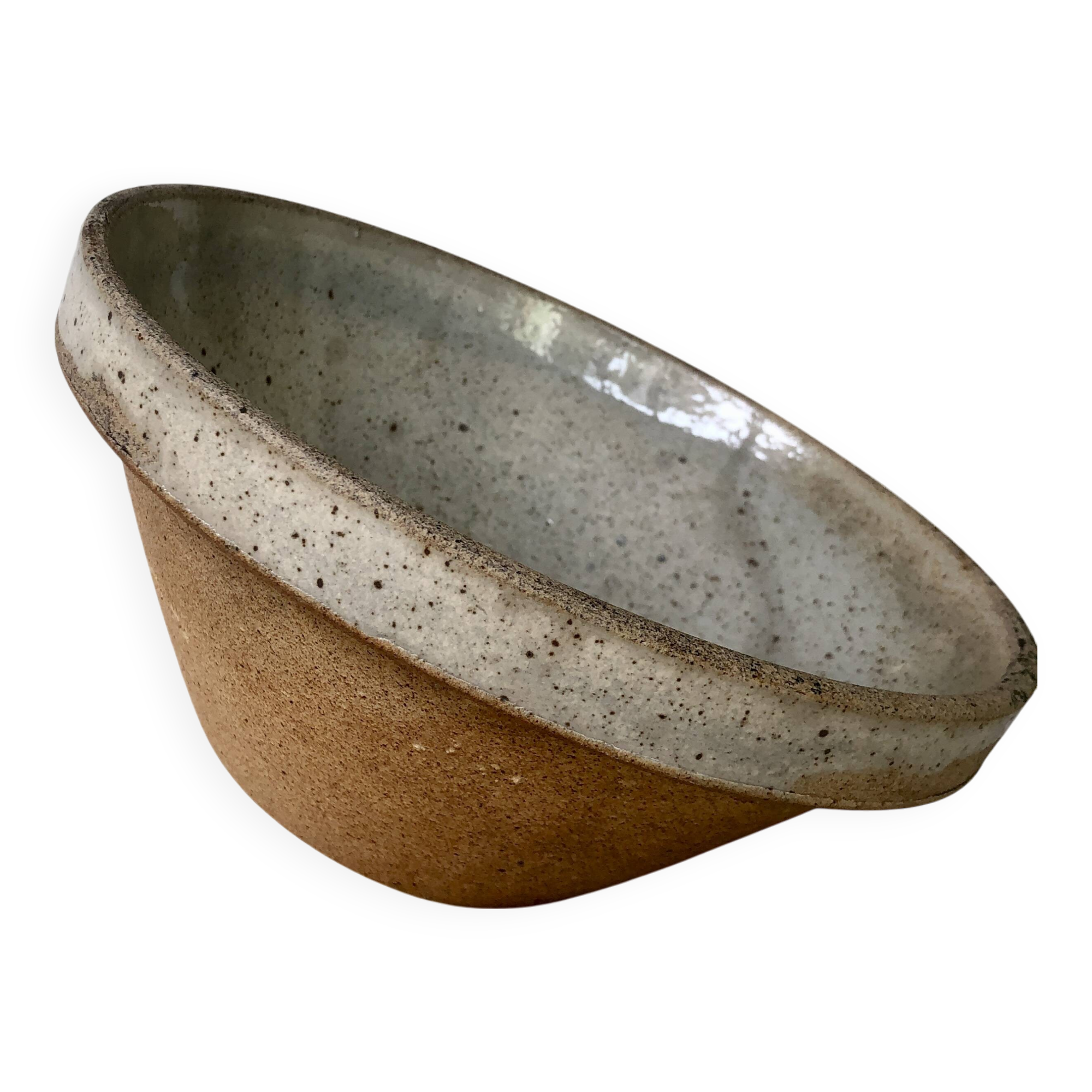 Speckled stoneware salad bowl