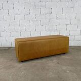 Vintage leather bench from 1970