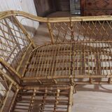 Vintage rattan corner sofa