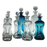 Holmegaard « Klukflasker », ensemble de 7 bouteilles ou carafes soufflées à la bouche