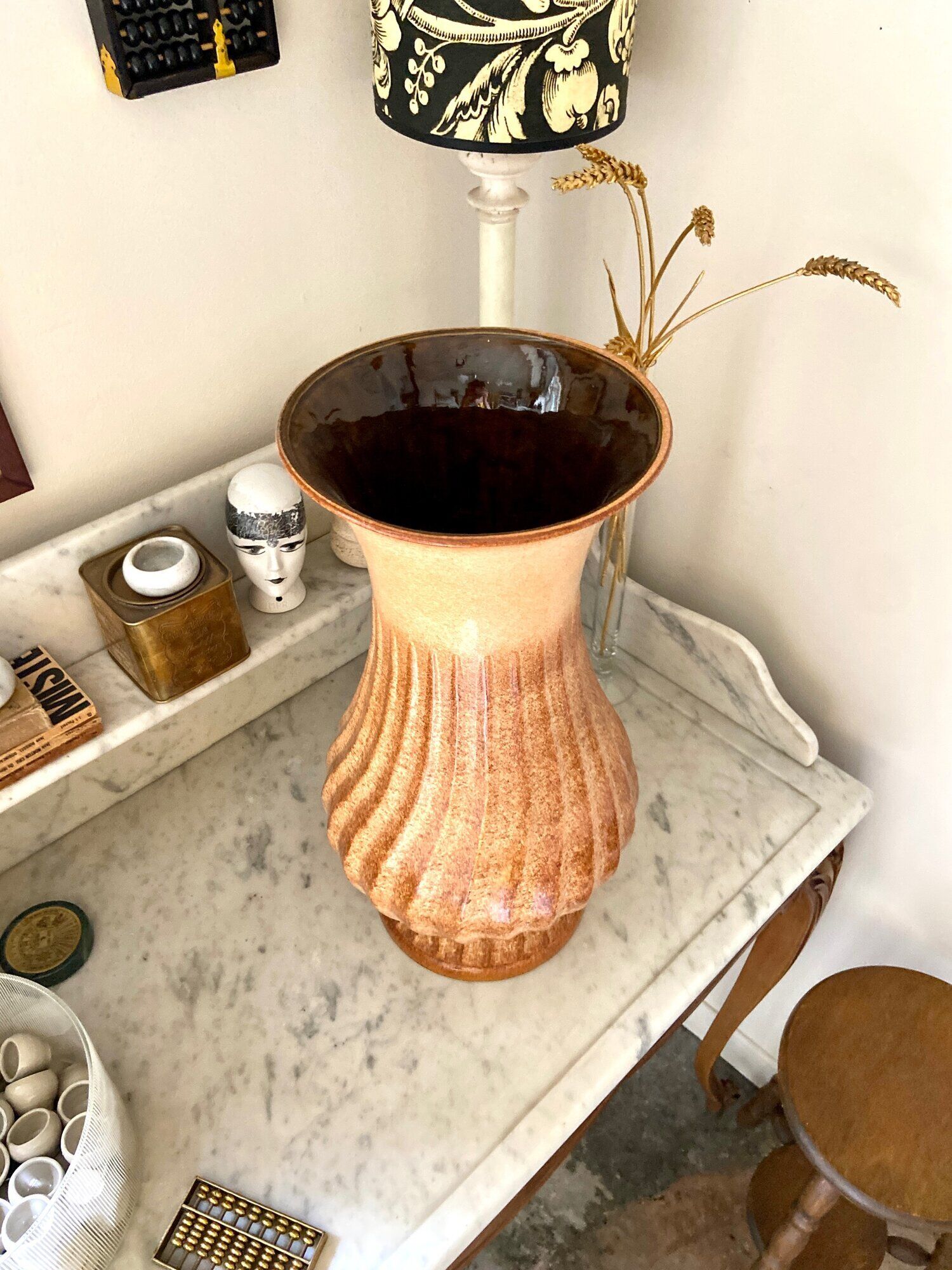 Brown glazed ceramic vase