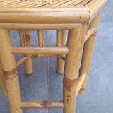 Ensemble de 3 tables gigognes vintage en bambou 70's
