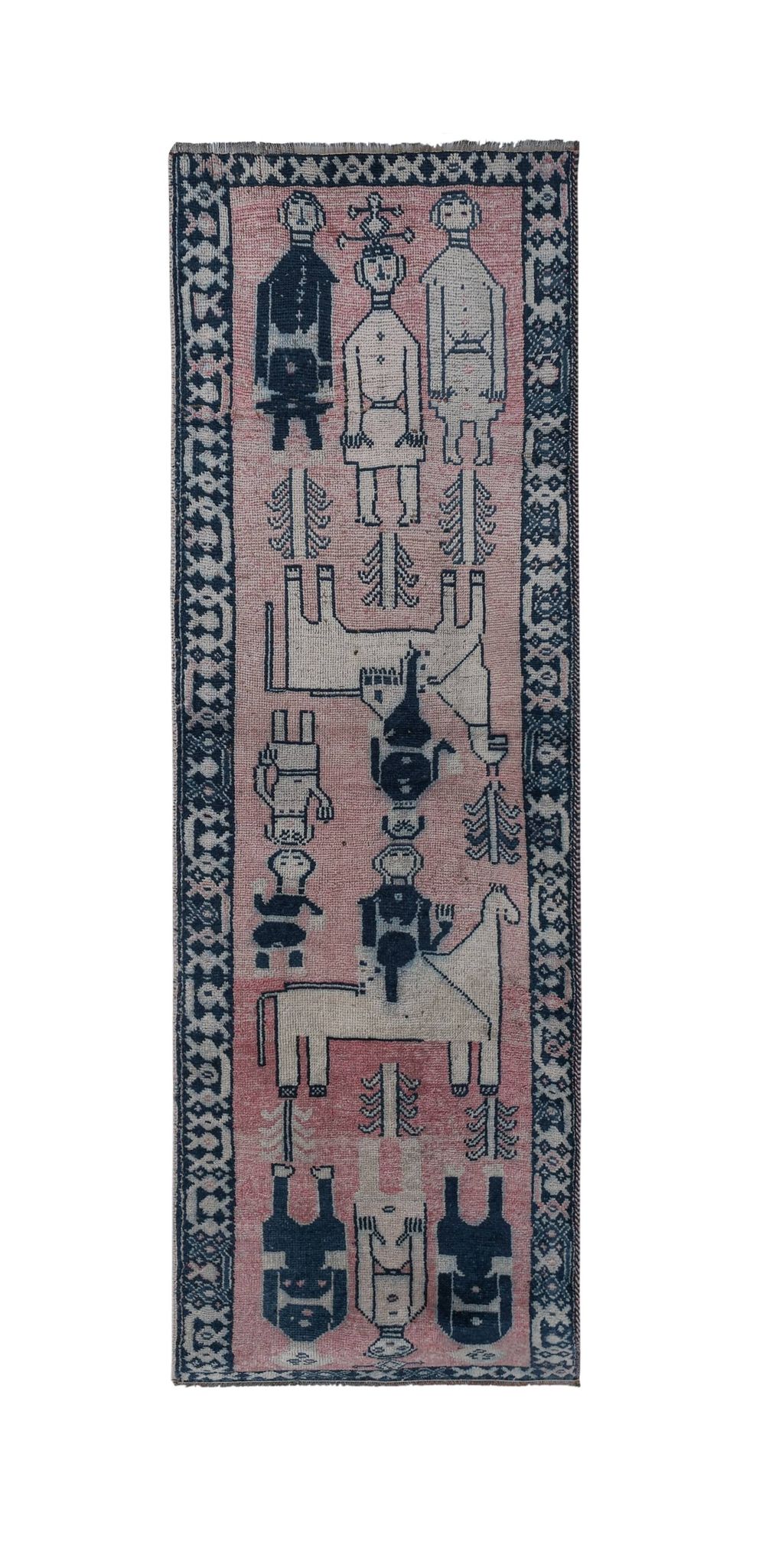 Tapis vintage turc de oushak tissé à la main 104x320 cm