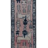 Vintage Turkish Oushak Rug Handwoven 104x320 cm