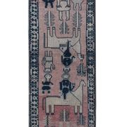 Tapis vintage turc de oushak tissé à la main 104x320 cm