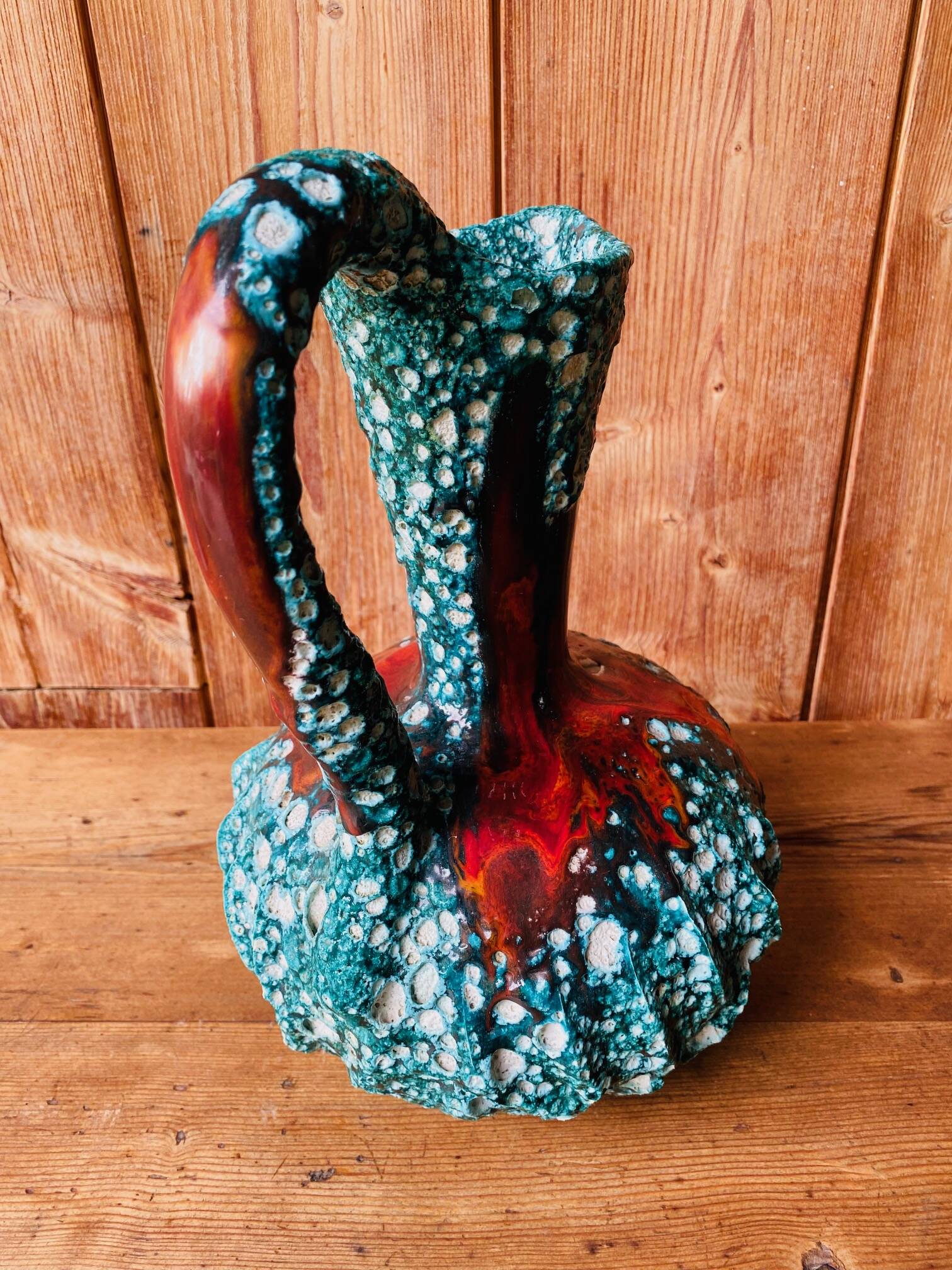 Fat lava vase Vallauris 60s