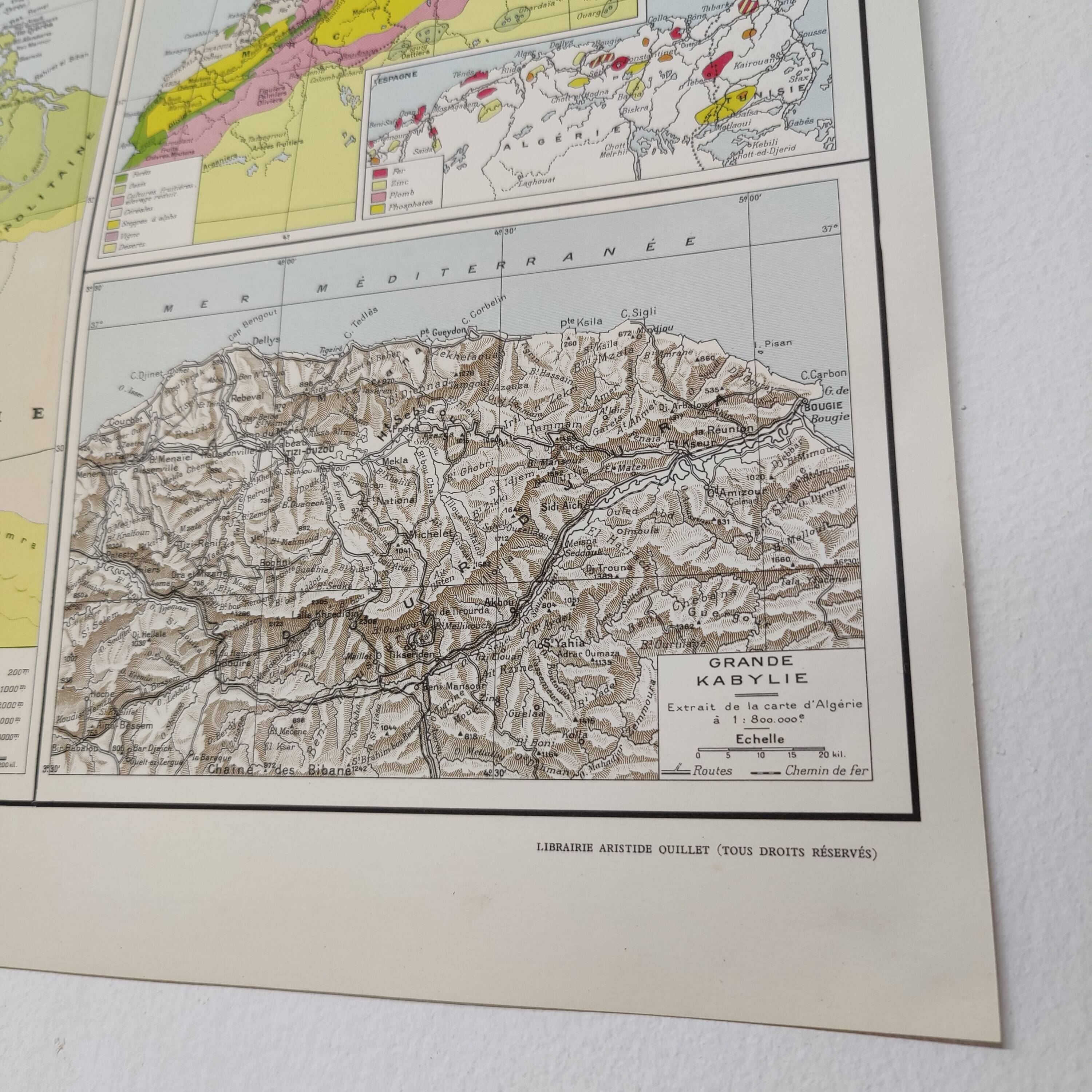 Carte Afrique du Nord 1950