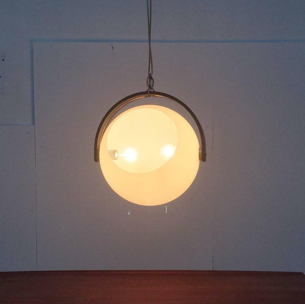 Mid-Century Swiss Space Age Plastic & Plywood Pendant Lamp from Temde, 1960s